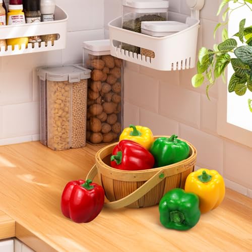 Artificial Bell Peppers 6-Piece Set, Lifelike Foam Decorative Vegetables