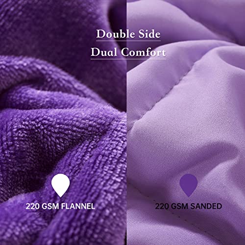 15lb Purple Weighted Blanket - Fuzzy Flannel & Soft Sanded, 48x72