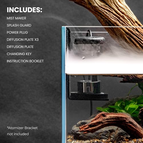 Ultrasonic Aquarium Mist Maker Kit with Splash Guard for Terrariums