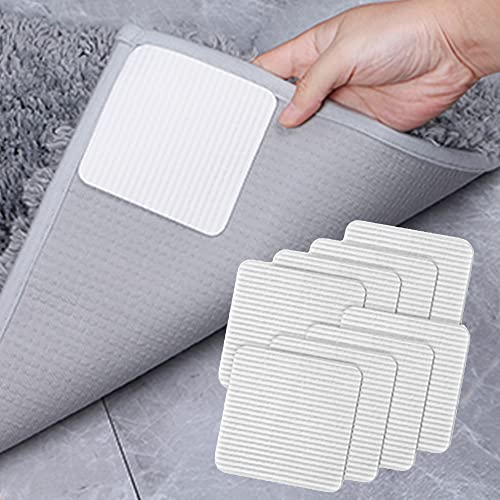 8-Pack Anti-Slip Rug Grippers for Hardwood Floors, Washable Carpet Pad