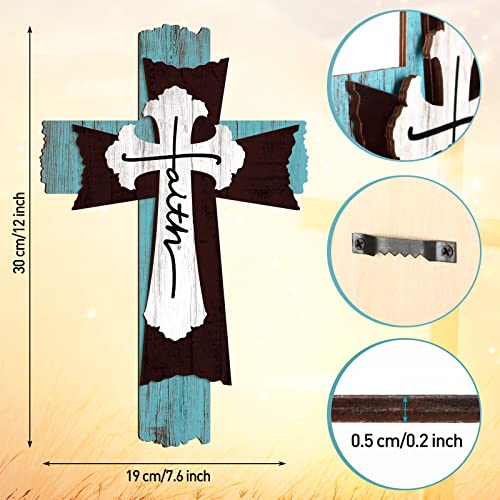 Rustic Wooden Wall Cross - 3-Layer Decorative Religious Wall Art, 12-Inch