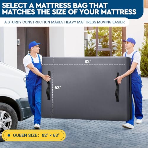 Heavy-Duty Mattress Moving Bag with Zipper & Handles - Queen Size