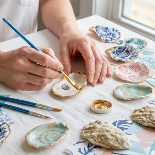 Natural Cleaned Flat Oyster Shells for Crafts & Decoupage, 2-3" (30 Pack)