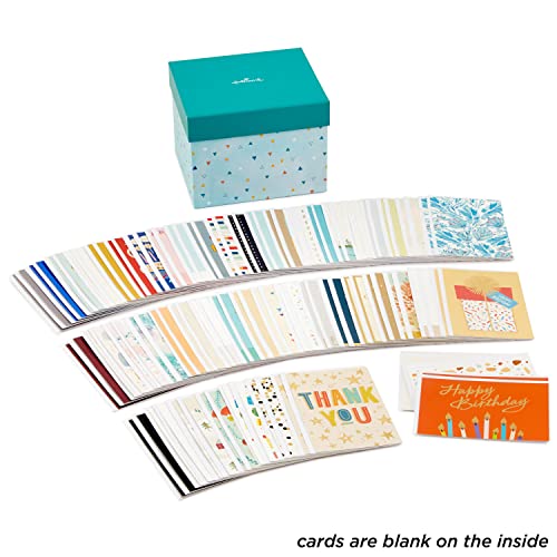Hallmark All Occasion Boxed Set of Assorted Blank Greeting Cards with Card Organizer (Pack of 100)?Birthday, Thank You, Congratulations, Wedding, Baby, Thinking of You, Sympathy