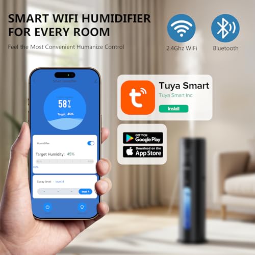 7L Smart Cool Mist Humidifier for Large Rooms with Remote & App