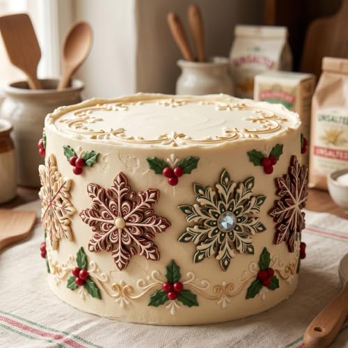 MINFEIDMS Christmas Snowflake Silicone Mold Style I – Winter Fondant & Chocolate Candy Mold
