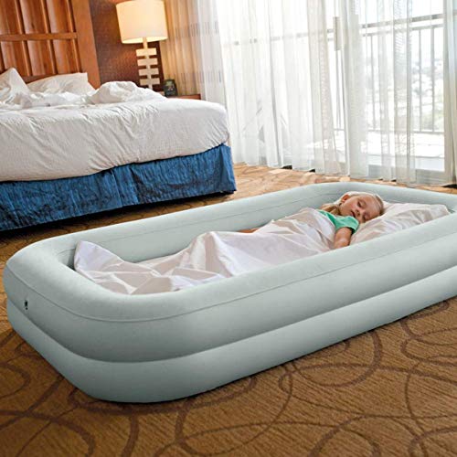 Portable Inflatable Kids Travel Bed Set with Pump and Carry Bag
