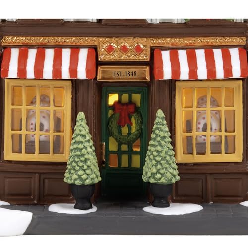 Lighted Christmas Village House Decor - Hand-Painted Porcelain (8.25 Inch)