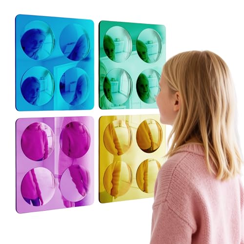 Sensory Bubble Wall Mirror Set - Shatterproof Acrylic Kids Room Decor