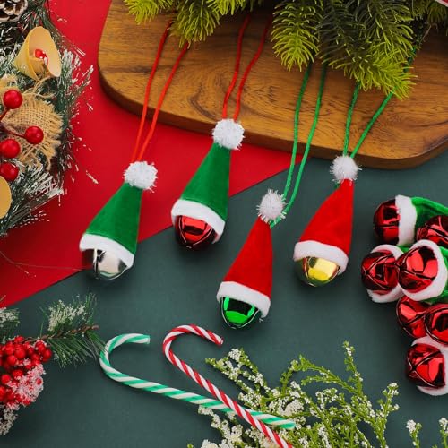 36 Pack Christmas Santa Hat Jingle Bell Necklaces Holiday Decorations