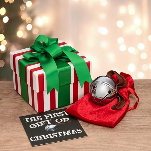 Heirloom Sleigh Bell Gift Set with Keepsake Box and Train Ticket