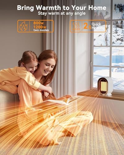1200W Ceramic Space Heater, Portable Quiet Electric Indoor Heater