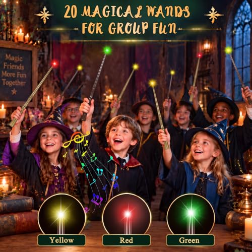 Light Up Wizard Magic Wands Bulk with 3 Colors & Sounds - Assorted (20 Pcs)