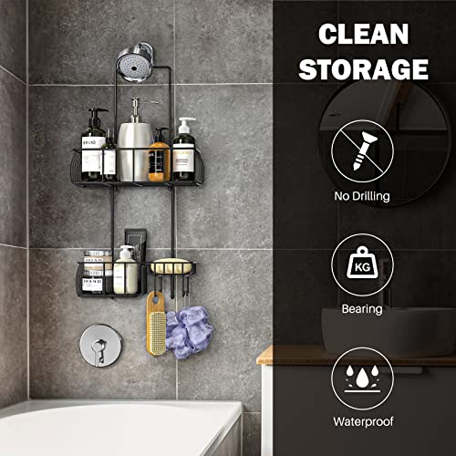 Hanging Shower Caddy Organizer Large Capacity Rustproof Black