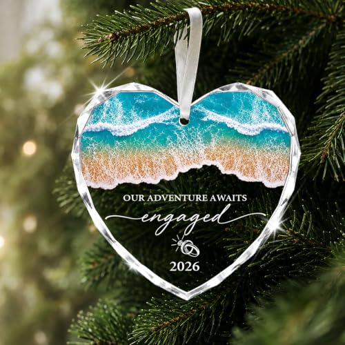 GOSBLUE Engaged 2026 Ornament - Unique Engagement Gift for Couples, Christmas Tree Décor