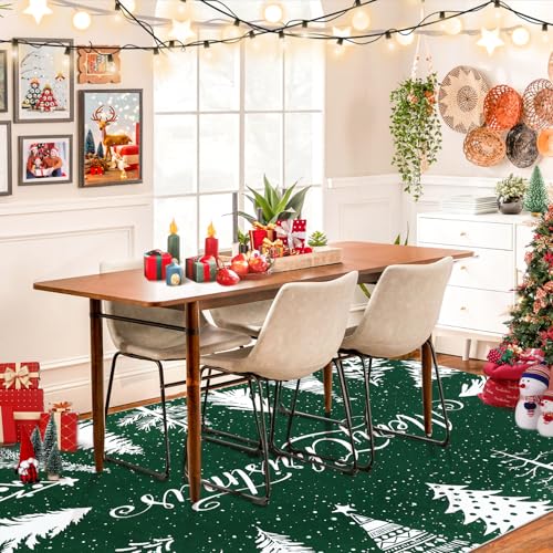 GarveeHome Christmas 8x10 Area Rugs Machine Washable Non Slip Living