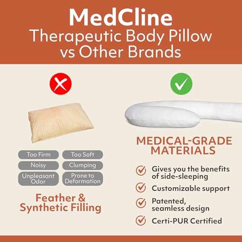 J-Shaped Memory Foam Body Pillow for Side Sleepers - 22"x50"