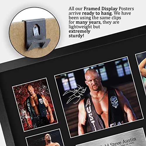 Stone Cold Steve Austin Wrestling Autograph 16x12 Inch Framed Photo - WWE Memorabilia Display - Variation: 16" x 12" Steve Austin