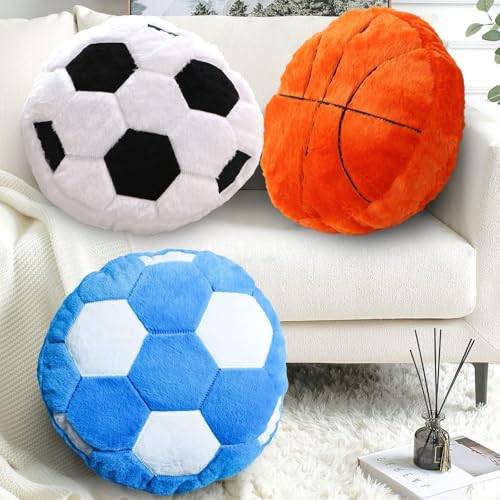 15.7-Inch Soccer Ball Plush Pillow, Soft Fluffy Sports Throw Cushion
