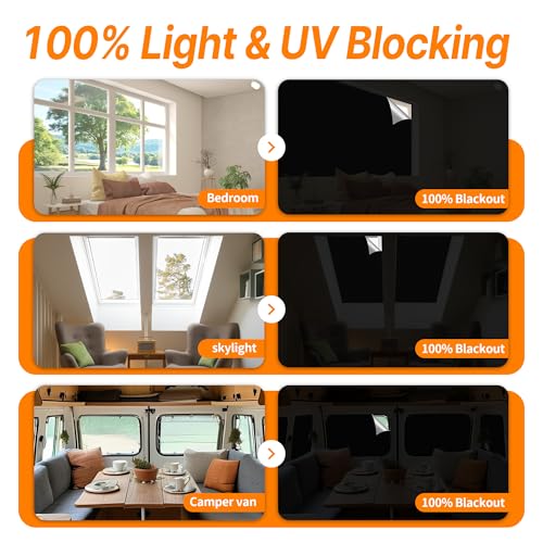 Portable Blackout Curtains 79x58 inches - No-Drill Window Blinds for Travel & Home