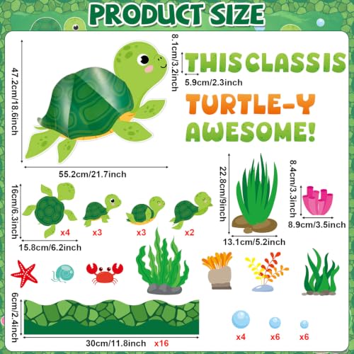 3D Sea Turtle Bulletin Board Decoration Set for Classroom and Office