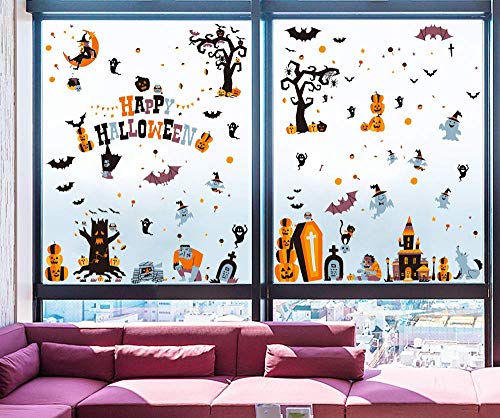 Halloween Window Clings - 10 Sheets Decorative Decals for Home