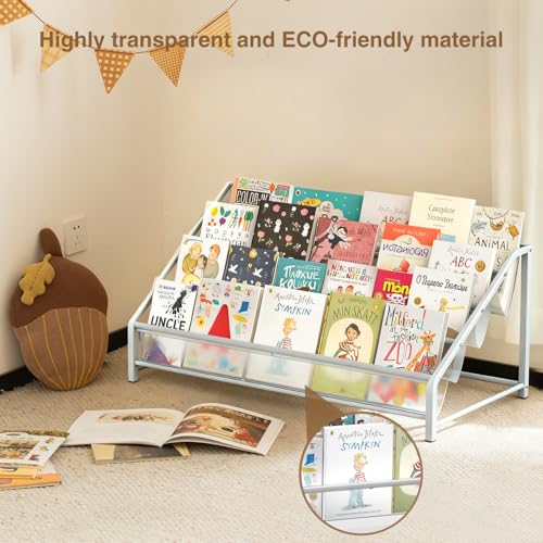 4-Tier Kids Bookshelf & Organizer, Montessori Front-Facing Display Stand