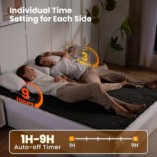 Electric Heated Mattress Pad Queen Size with Dual Controls
