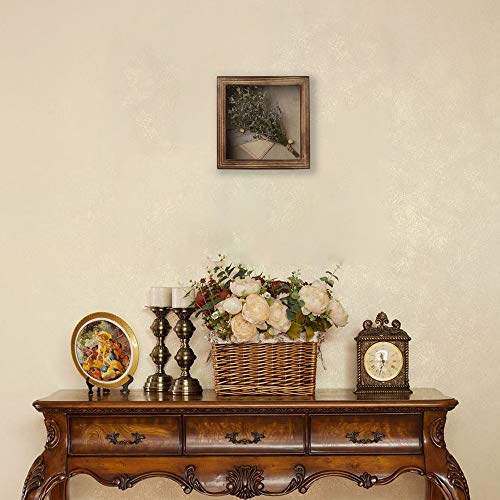 8x8 Shadow Box Display Case with Linen Back and Pins for Keepsakes