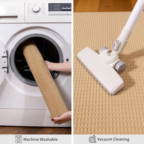 24" x 36" Indoor Entryway Door Mat, Non-Slip Washable Floor Mat - Khaki
