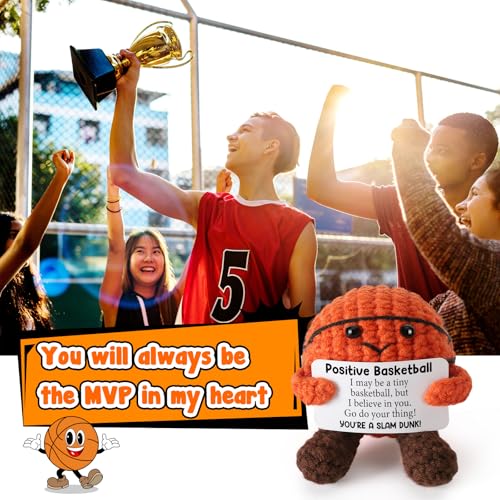 Handmade Crochet Basketball Plush Stress Relief Gift for Teens