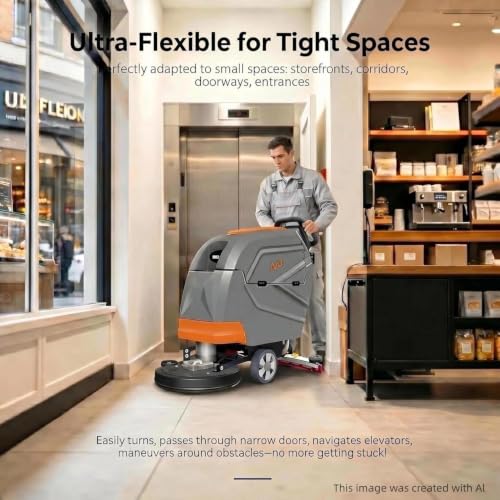 20-Inch Walk-Behind Floor Scrubber with 13-Gallon Tank