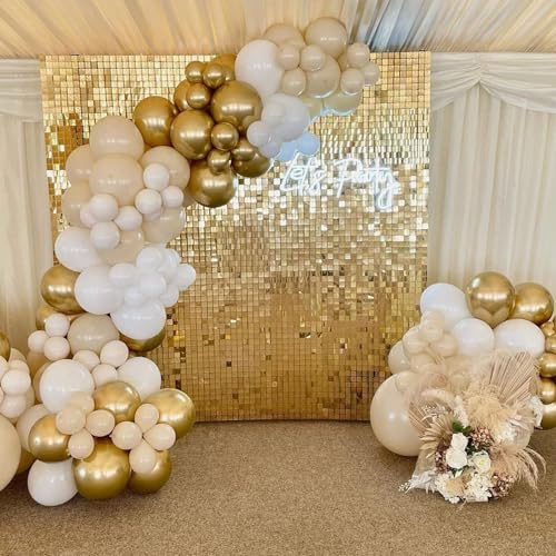 Awenztech 122pcs Metallic Gold Balloon Arch Kit for Parties
