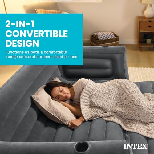 Intex Queen Size Inflatable Pull-Out Sofa Bed - Convertible Air Mattress
