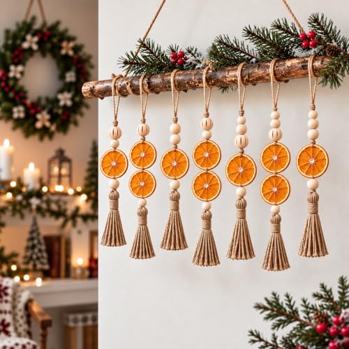 Naucoos 12 Pcs Dried Orange Slice Christmas Ornaments - Rustic Holiday Decor