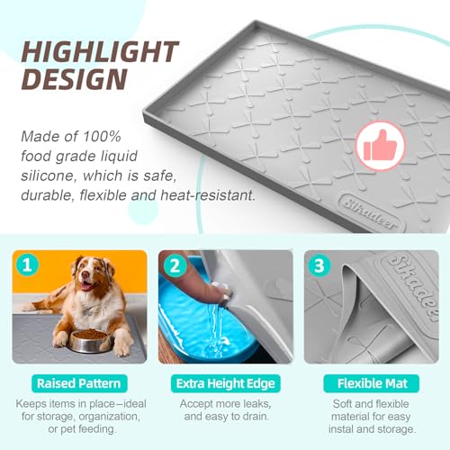 Waterproof Silicone Under Sink Mat 34" x 22" - Cabinet Protector Tray