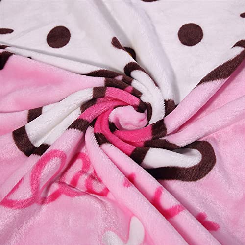 Cartoon Print Plush Throw Blanket, Soft Flannel Fleece for Kids & Adults
