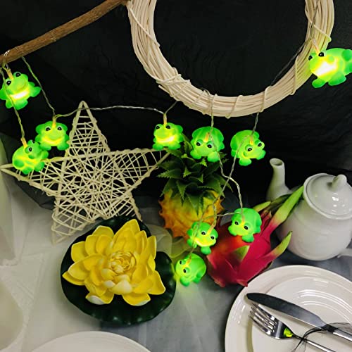 Sezrgiu 1.65m A-Frog Battery-Operated String Light with 10 LEDs for Kids Bedroom & Holiday Decor