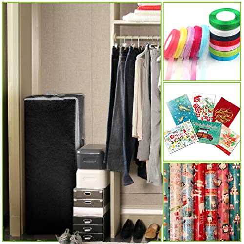Wrapping Paper Storage Container Under Bed Gift Wrap Organizer Black