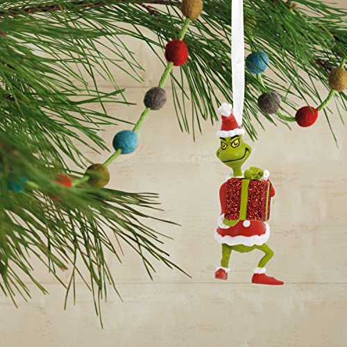 Hallmark Dr. Seuss Grinch Holding Present Christmas Tree Ornament