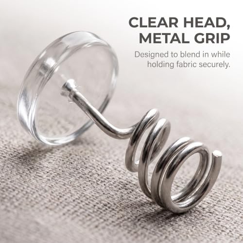 50 Pcs Clear Head Twist Pins for Upholstery and Fabric Home Decor