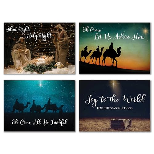 Religious Christmas Cards Pack of 24 - Scripture Bible Verse Greeting Cards