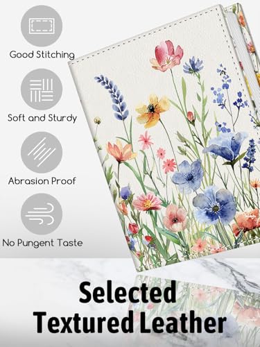 Floral 4x6 Photo Album - 56 Pocket Leather Picture Book for Memories