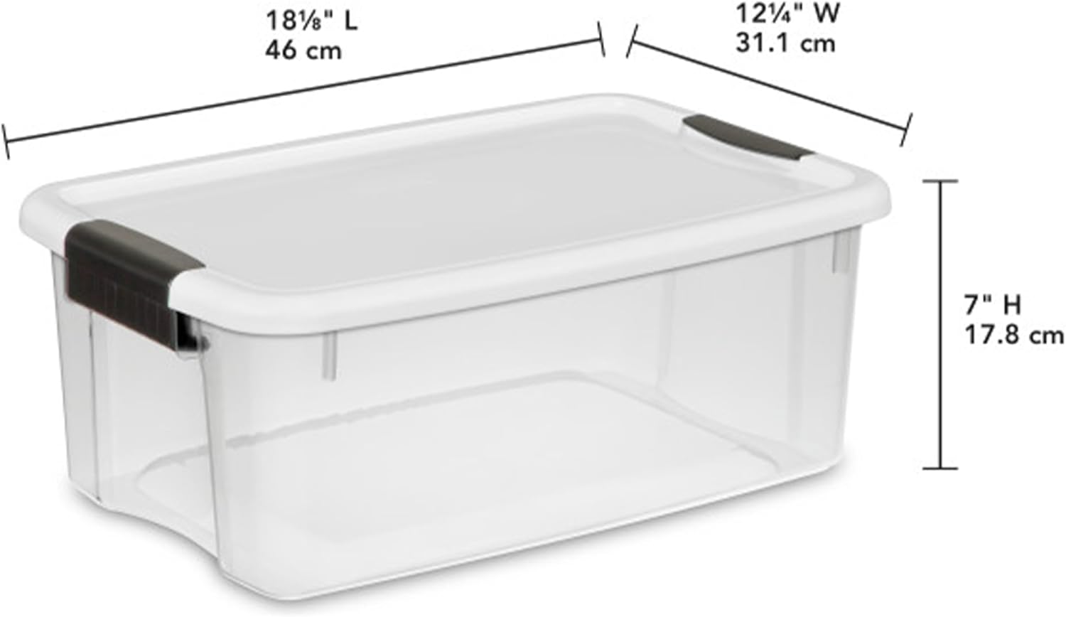 Sterilite 12-Pack Ultra Latching Storage Bins - Clear Plastic 18 Quart Organizing Containers for Home & Office