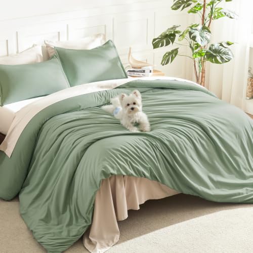 Sage Green King Comforter Set - 3 Piece Lightweight Down Alternative Bedding