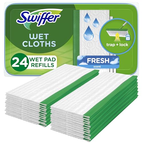 Multi-Surface Wet Floor Mopping Cloth Refills, Fresh Scent - 24 Count