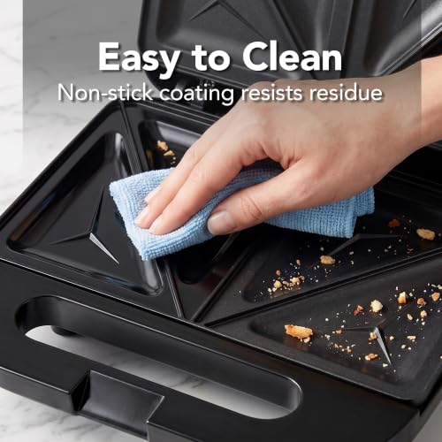 OVENTE GPS401B Electric Sandwich Maker 750W Non-Stick Plates Black