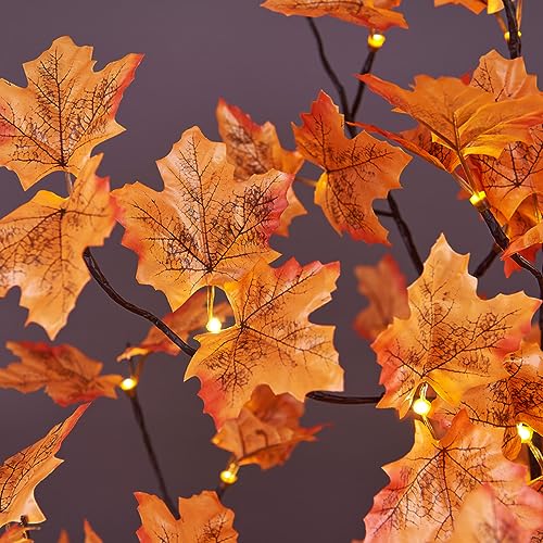 6FT Lighted Maple Tree with 120 Warm White LED Lights - Fall Decor