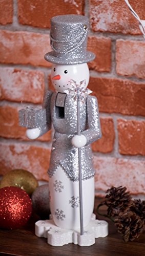 Clever Creations Snowman 14 Inch Traditional Wooden Nutcracker - Festive Christmas Décor