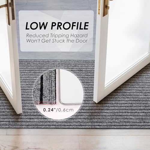Non-Slip Runner Rug 2ft x 6ft Low Pile Indoor Outdoor Carpet Mat